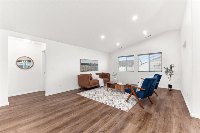 3105 N Rio Grande Rd, Spokane Valley, WA 99027 - sitting room with recessed lighting, wood finished floors, vaulted ceiling, and baseboards