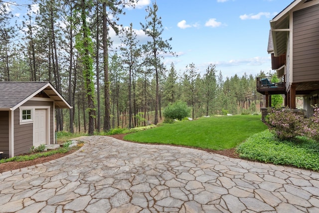1122 E Hangman Ln, Spokane, WA 99224 - view of patio / terrace featuring a wooded view