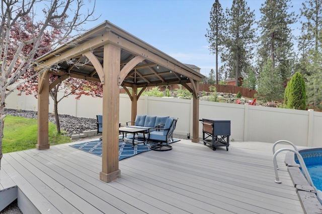 903 E Harding Ct, Spokane, WA 99218 - wooden terrace with a gazebo and a fenced backyard