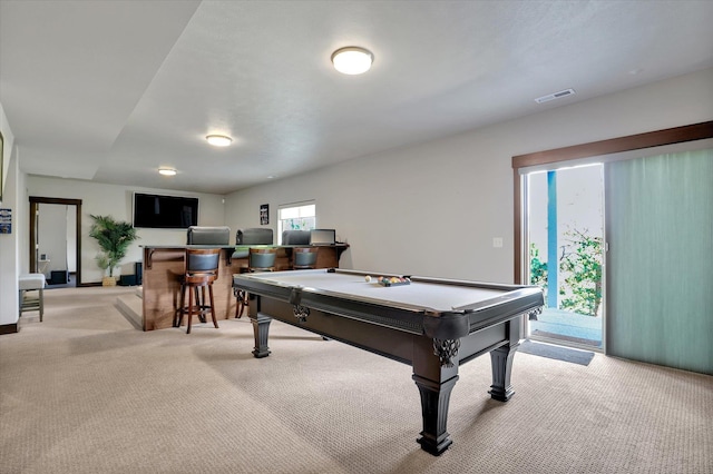 4523 S Henrys Fork Ln, Spokane, WA 99206 - game room with light colored carpet and billiards