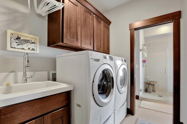 4523 S Henrys Fork Ln, Spokane, WA 99206 - washroom featuring cabinet space and washing machine and dryer