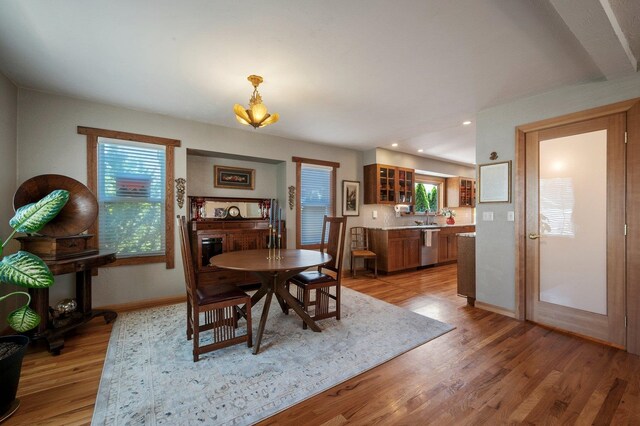 934 E 38th Ave, Spokane, WA 99203 - dining area with light wood-style flooring, a chandelier, and recessed lighting