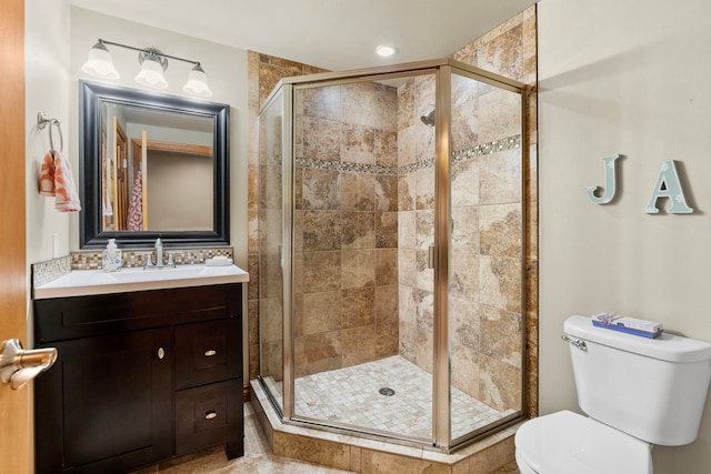 1220 E Fireside Ln, Spokane, WA 99208 - full bath with toilet, vanity, and a shower stall