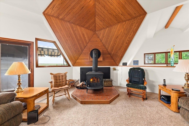1470 State Route 174th Rte, Grand Coulee, WA 99133 - carpeted living area with a wood stove