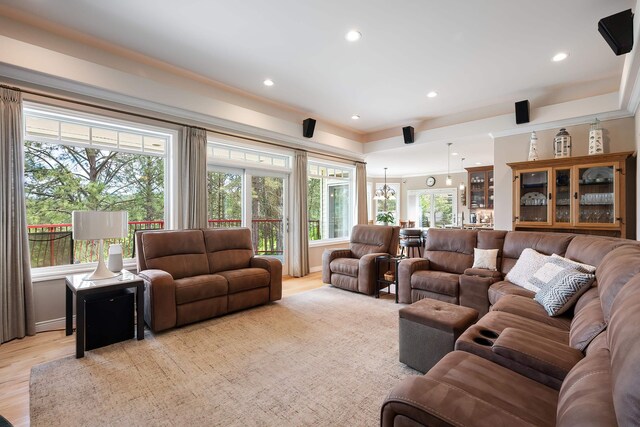 13411 S Bluegrouse Ln, Spokane, WA 99224 - living area featuring recessed lighting and light wood-style floors