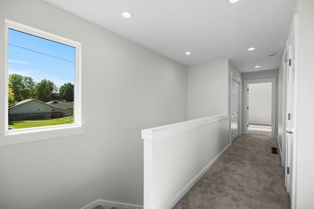 101 S W St, Chewelah, WA 99109 - corridor with recessed lighting, carpet, an upstairs landing, and baseboards
