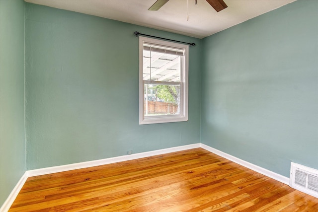 2729 W Broad Ave, Spokane, WA 99205 - unfurnished room with baseboards, light wood-style flooring, and ceiling fan