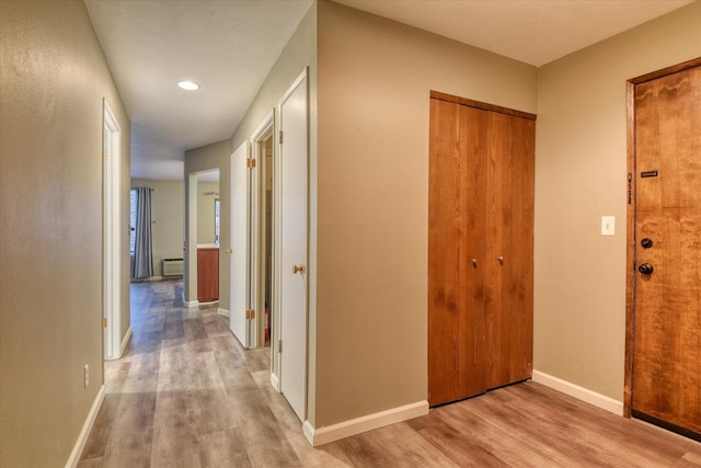 707 W 6th Ave # 33, Spokane, WA 99204 - hallway with wood finished floors, baseboards, and recessed lighting