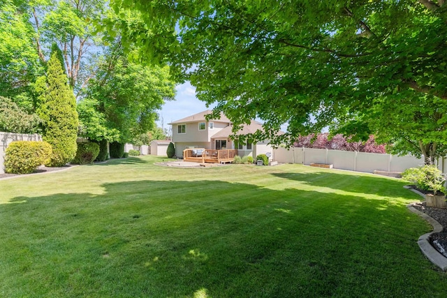 1212 S Drummond Rd, Greenacres, WA 99016 - view of yard with a wooden deck and an outdoor structure