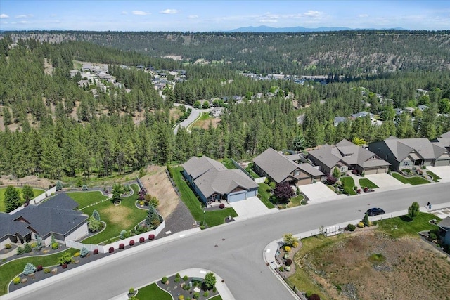 696 W Basalt Ridge Dr, Spokane, WA 99224 - view of property location with a heavily wooded area, nearby suburban area, and a mountainous background