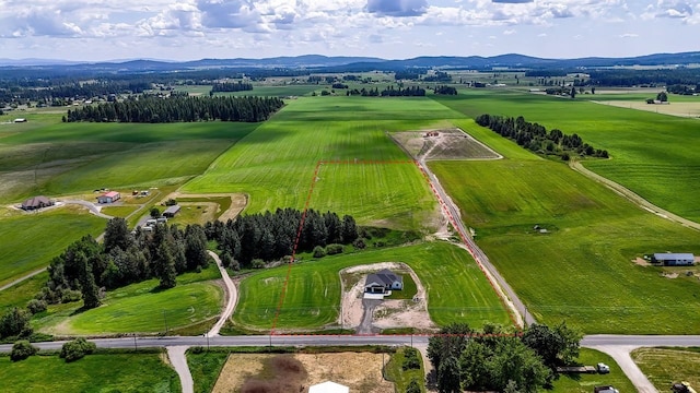8521 W Dahl Rd, Deer Park, WA 99006 - view of rural area with a mountainous background and property boundaries highlighted