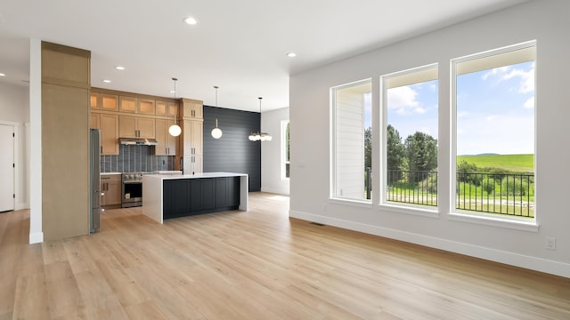 8521 W Dahl Rd, Deer Park, WA 99006 - kitchen with appliances with stainless steel finishes, under cabinet range hood, healthy amount of natural light, light countertops, and recessed lighting