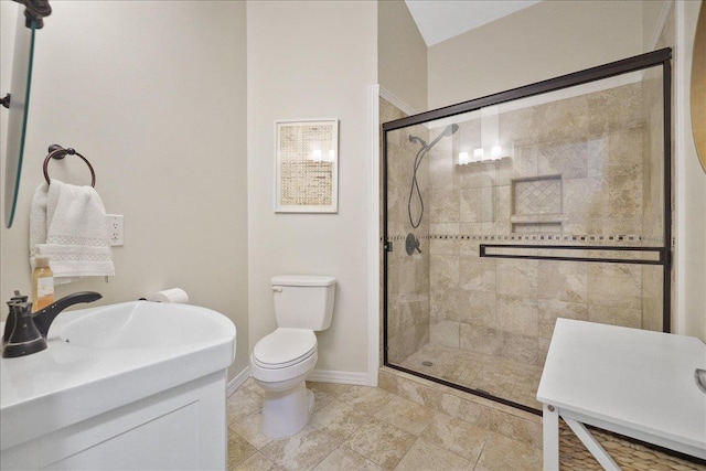 21123 S Cheney Spangle Rd, Cheney, WA 99004 - full bath with a shower stall, toilet, baseboards, and vanity