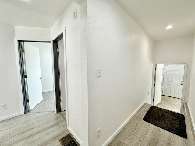 30710 N Newport Hwy, Chattaroy, WA 99003 - hallway featuring wood finished floors, baseboards, and recessed lighting