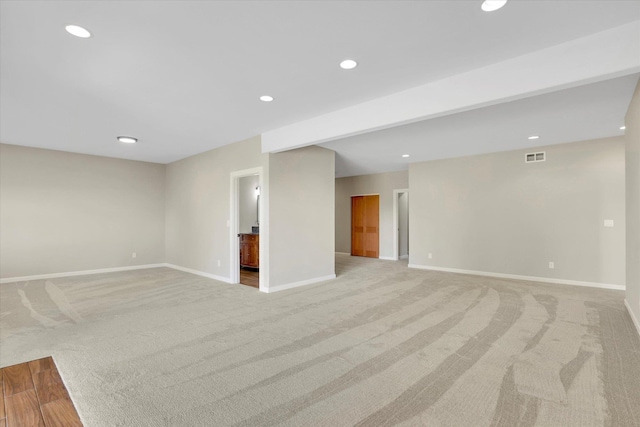 15415 E Timbercrest Ln, Mead, WA 99021 - spare room with baseboards, light carpet, and recessed lighting