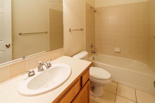 6706 S Moran View St, Spokane, WA 99224 - full bath featuring tile patterned floors, vanity, toilet, and bathtub / shower combination