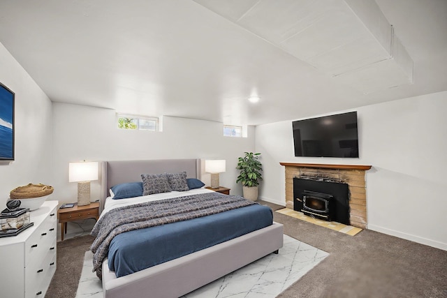 2603 E Wellesley Ave, Spokane, WA 99217 - bedroom with a wood stove