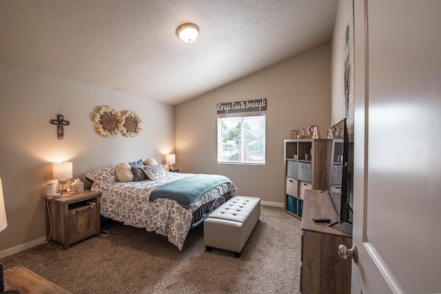 3414 N Lee St, Spokane, WA 99207 - carpeted bedroom featuring vaulted ceiling and baseboards