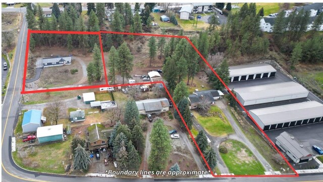 13524 E Nora Avenue 1609 & 1619N Mamer Rd, Spokane Valley, WA 99216 - aerial overview of property's location with property parcel outlined