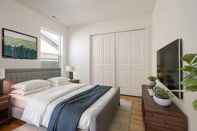 10214 W January Ct, Cheney, WA 99004 - bedroom with light wood finished floors and a closet