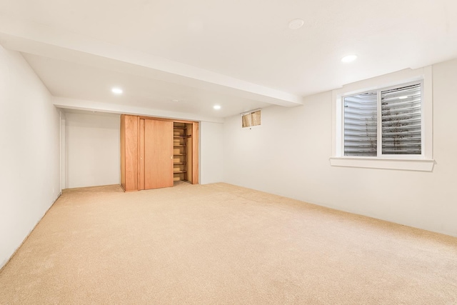 3342 W Riverview Dr, Spokane, WA 99205 - finished basement with light carpet and recessed lighting
