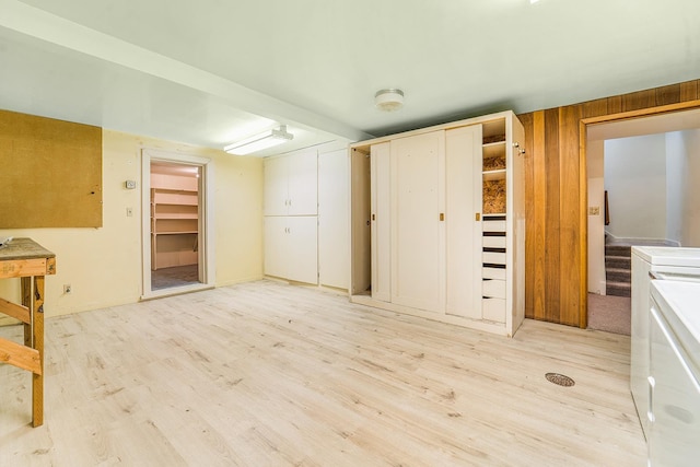 3342 W Riverview Dr, Spokane, WA 99205 - kitchen featuring light wood finished floors and white cabinetry