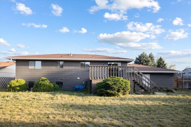 6106 W Kittitas Ct, Spokane, WA 99208 - rear view of house with a deck and stairs