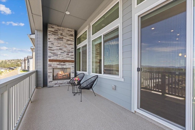 4756 W Lex Ave, Spokane, WA 99208 - balcony with an outdoor stone fireplace