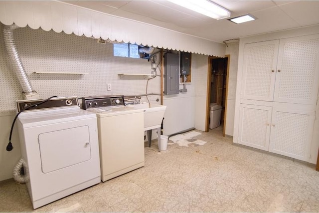 5516 N Fleming St, Spokane, WA 99205 - laundry room with washing machine and dryer and electric panel