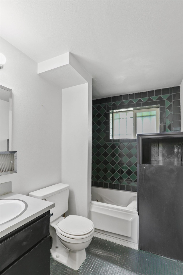 3424 E 32nd Ave, Spokane, WA 99223 - full bath with vanity,  shower combination, tile patterned floors, and toilet
