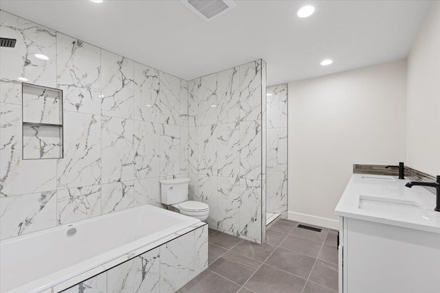 12510 N Craig Rd, Nine Mile Falls, WA 99026 - full bath featuring toilet, recessed lighting, a bath, walk in shower, and double vanity