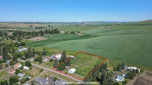 611 E Mill St, Latah, WA 99018 - aerial overview of property's location with property boundaries highlighted