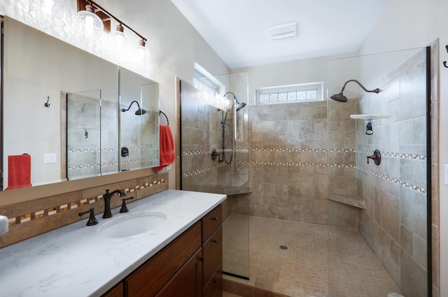 13906 E 39th Ln, Veradale, WA 99037 - bathroom featuring vanity and a walk in shower