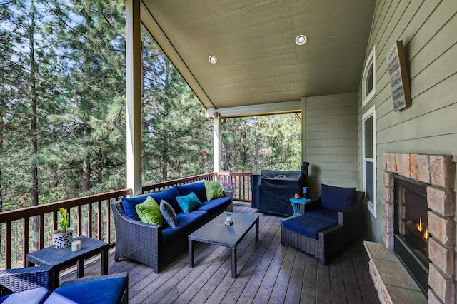 13906 E 39th Ln, Veradale, WA 99037 - wooden deck featuring an outdoor living space and area for grilling