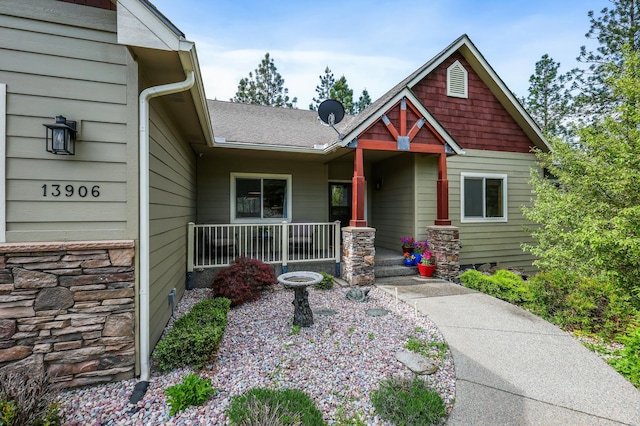 13906 E 39th Ln, Veradale, WA 99037 - view of front of property featuring a porch and roof with shingles