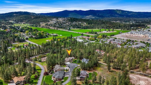 13906 E 39th Ln, Veradale, WA 99037 - aerial view of property's location with a mountainous background and nearby suburban area