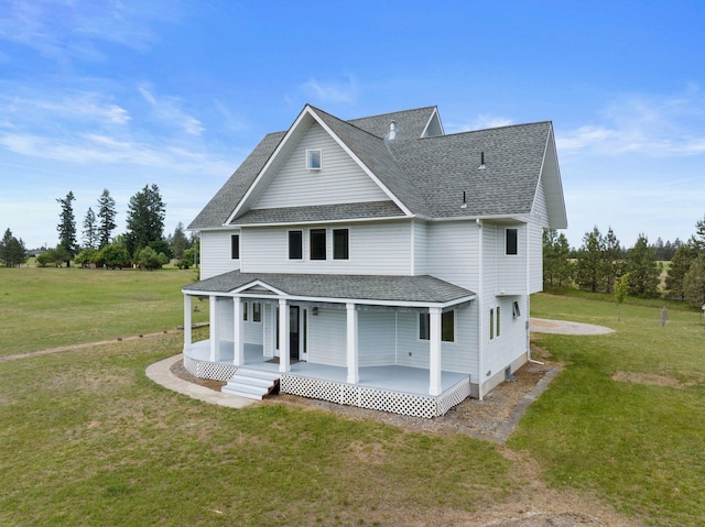609 E Wild Rose Rd, Colbert, WA 99005 - view of front of home with roof with shingles, a front lawn, and a porch