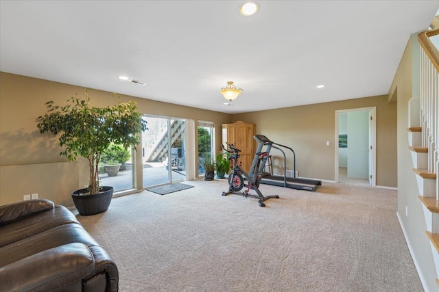 7920 S Parway Ln, Cheney, WA 99004 - workout area featuring carpet, recessed lighting, and baseboards