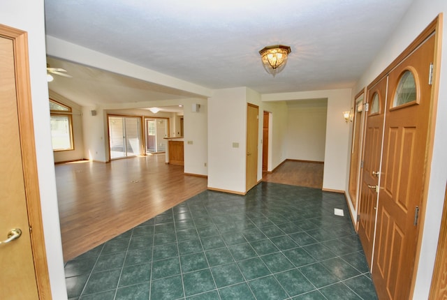 3704 E Pineland Rd, Colbert, WA 99005 - entryway with baseboards, ceiling fan, and tile patterned flooring