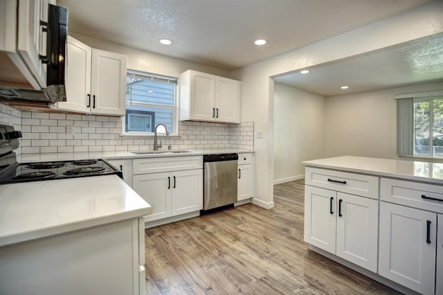 5320 N Ash St, Spokane, WA 99205 - kitchen featuring dishwasher, a sink, decorative backsplash, light countertops, and light wood finished floors