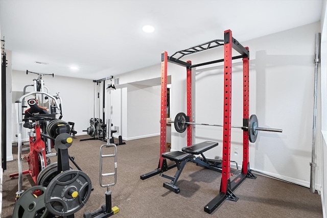 5814 Jergens Rd Unit B, Nine Mile Falls, WA 99026 - exercise room with recessed lighting, carpet flooring, and baseboards
