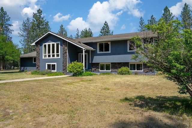 4615 E Russell Rd, Colbert, WA 99005 - view of front of house with a front lawn and stone siding