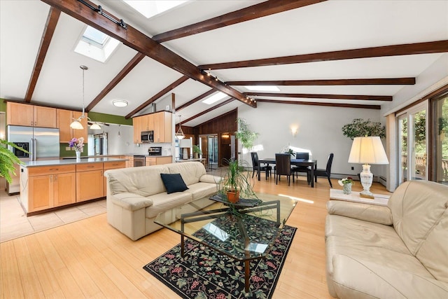 2111 E 34th Ave, Spokane, WA 99203 - living area featuring a skylight and light wood finished floors