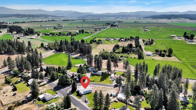 11619 N Roundup Rd, Mead, WA 99021 - aerial view of property's location with rural landscape and a mountain backdrop
