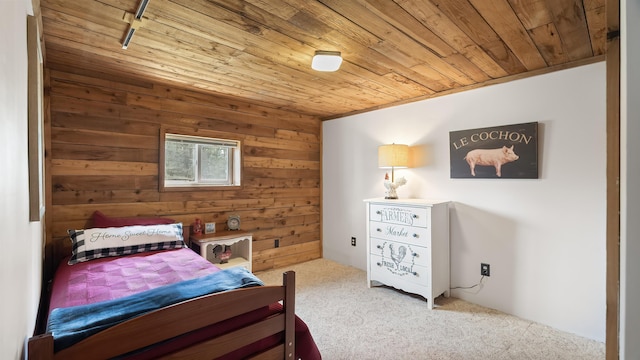 36918 N Valley Rd, Chattaroy, WA 99003 - carpeted bedroom featuring wood ceiling and wooden walls