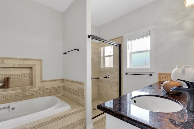 2306 W Rainier Ct, Spokane, WA 99208 - bathroom featuring a bath, a shower stall, and vanity
