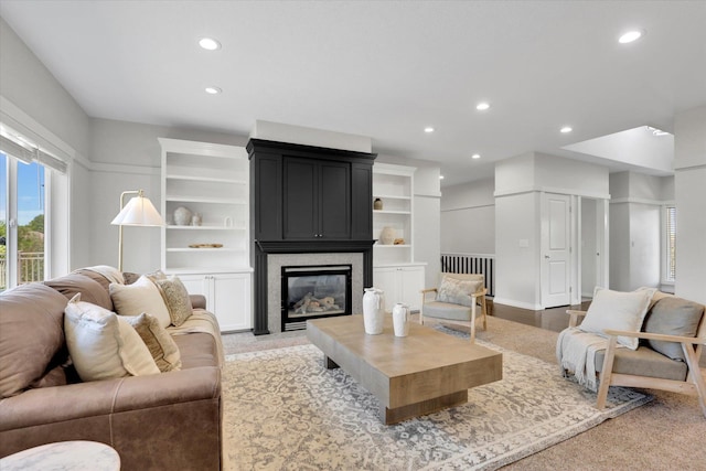 2306 W Rainier Ct, Spokane, WA 99208 - living area with recessed lighting and a large fireplace