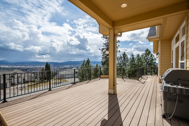 8518 E Black Oak Ln, Spokane, WA 99217 - deck featuring area for grilling and a mountain view