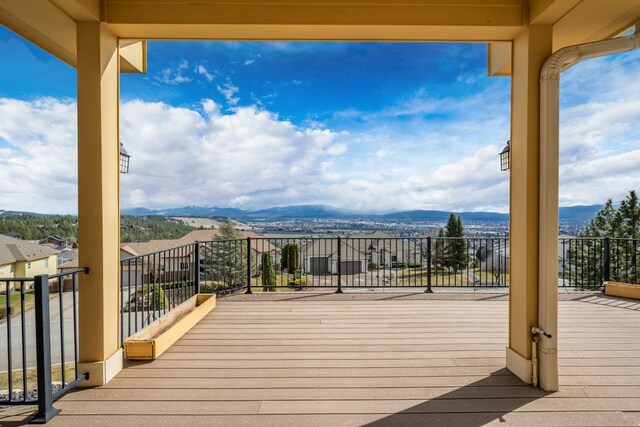 8518 E Black Oak Ln, Spokane, WA 99217 - wooden terrace with a mountain view
