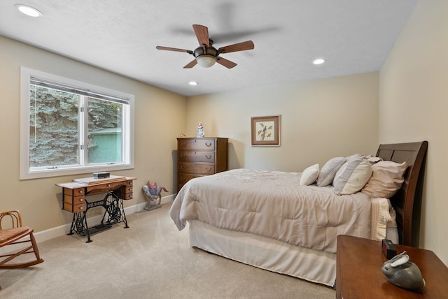 2203 W Strong Rd, Spokane, WA 99208 - bedroom with carpet floors, recessed lighting, baseboards, and a ceiling fan